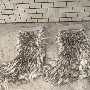 Trimsetter Faux Fur Christmas Stocking Set Plush Holiday Winter Decor Dillards